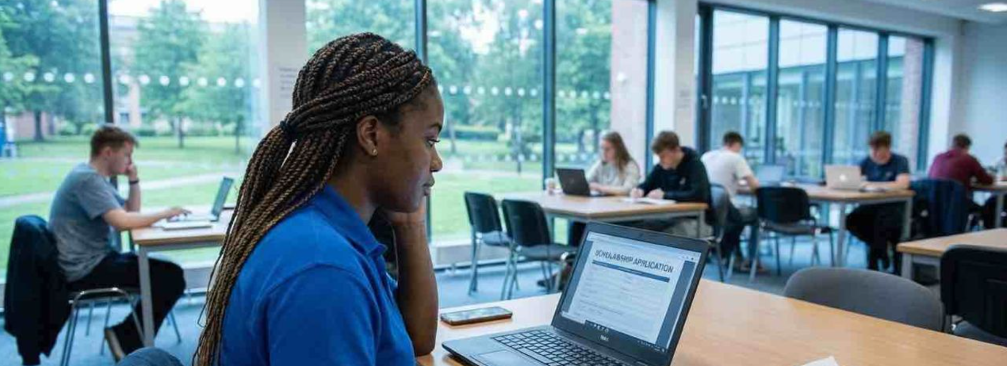 Student using laptop
